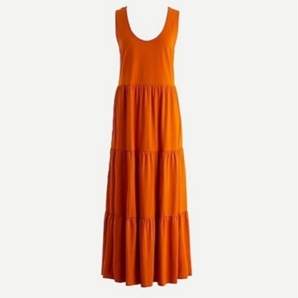 J.CREW / TIERED MAXI DRESS / BRONZED SPICE / XS
